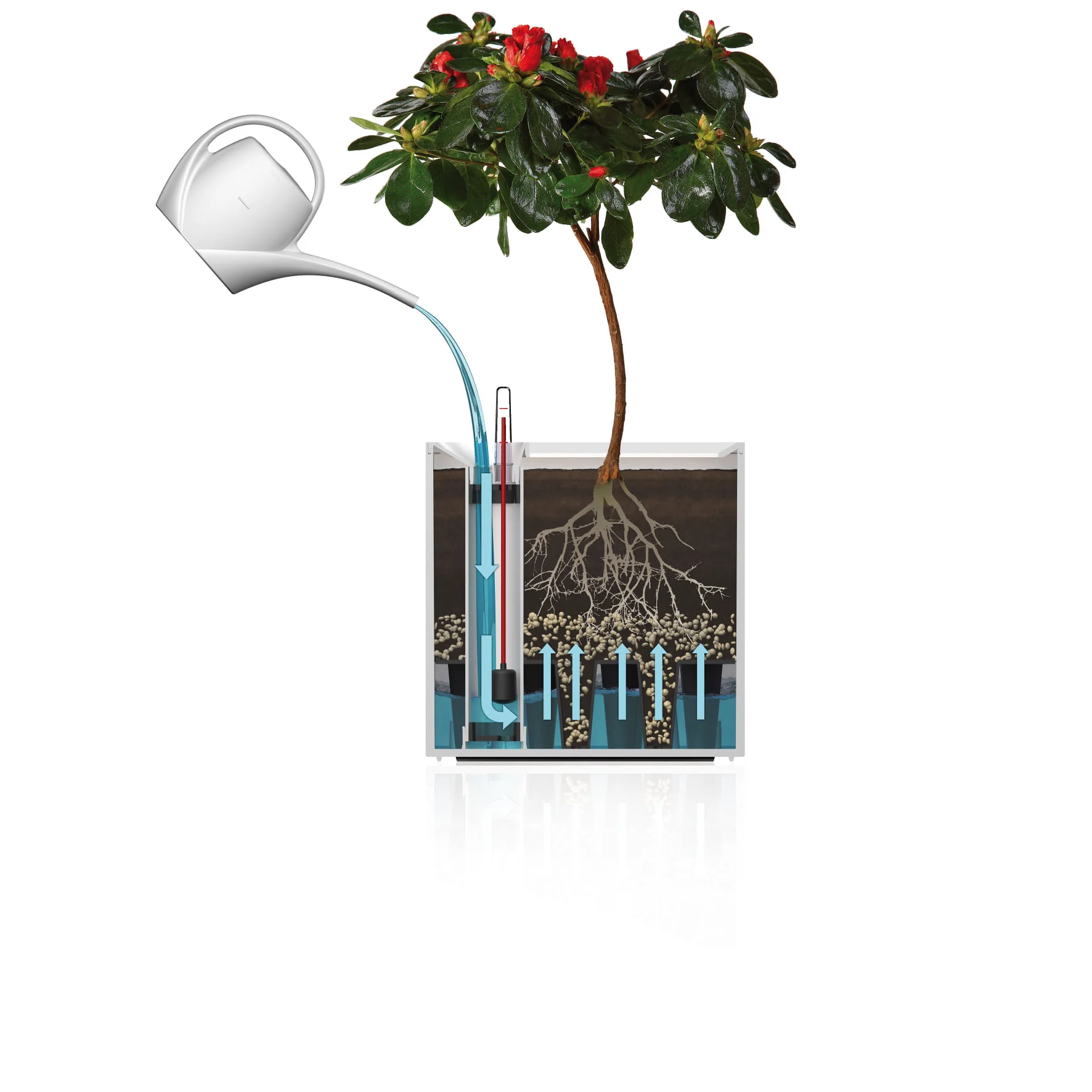 Samozavlažovací kvetináč FLOWER LOVER CUBICO 27x27x27 cm