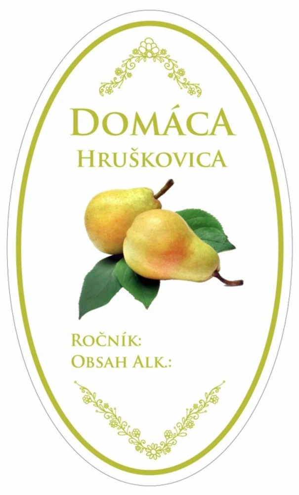Samolepka na fľašu HRUŠKOVICA domáca 16ks