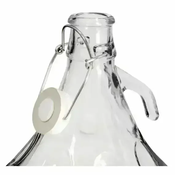 Demižón s klipovým uzáverom, sklenený, objem 5 l