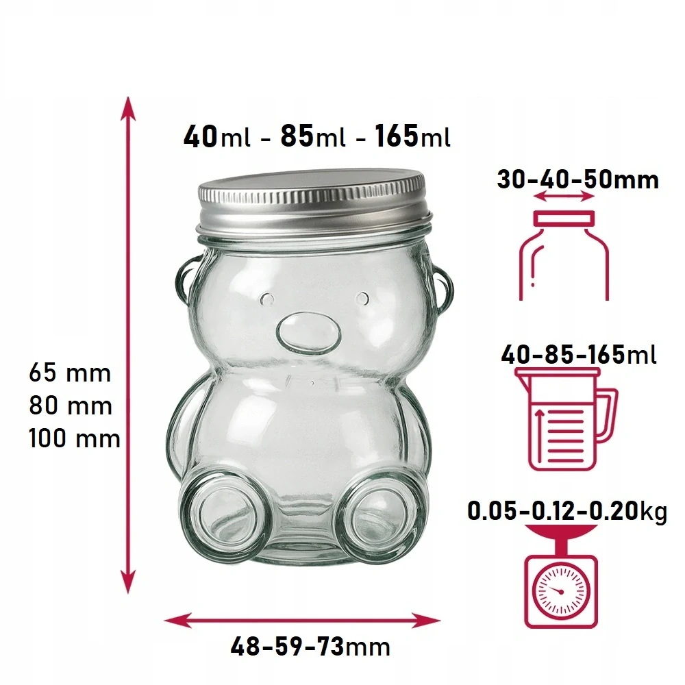 Pohár na med Macko 165ml so strieborným uzáverom