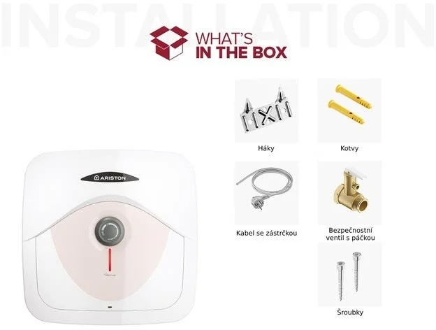 Ariston elektrický bojler, 10l, pod odberné miesto, 1500W 