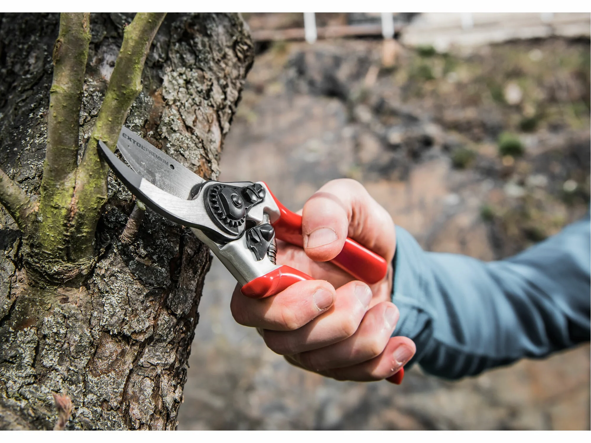 Nožnice EXTOL záhradnícke krokovacie prevodové, 215mm