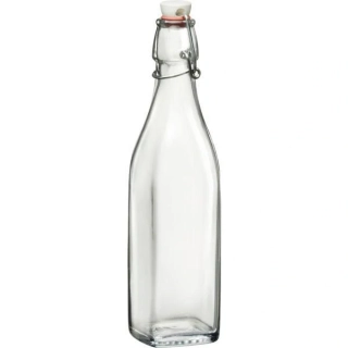 Fľaša na alkohol s klipom, 4hranná, 920ml