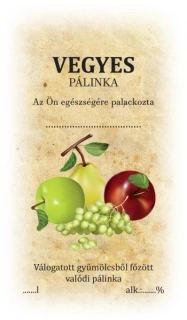 Samolepka na fľašu VEGYES pálinka