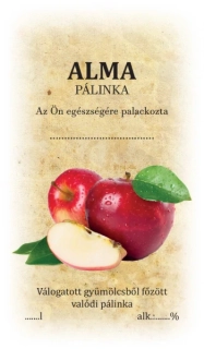 Samolepka na fľašu ALMA pálinka