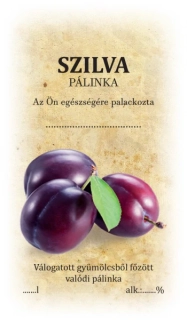 Samolepka na fľašu SZILVA pálinka