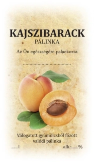 Samolepka na fľašu KAJSZIBARACK pálinka