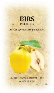 Samolepka na fľašu BIRS pálinka