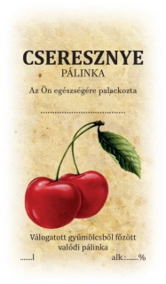 Samolepka na fľašu CSERESZNYE pálinka
