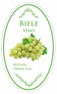 Samolepka na fľašu BIELE VÍNO 16ks