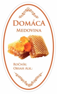 Samolepka na fľašu MEDOVINA domáca 16ks