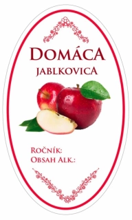 Samolepka na fľašu JABLKOVICA domáca červená16ks