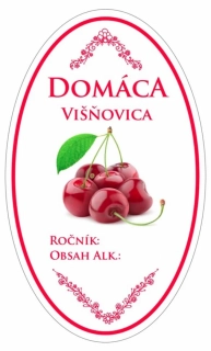 Samolepka na fľašu VIŠŇOVICA domáca 16ks