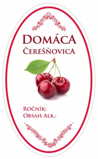 Samolepka na fľašu ČEREŠŇOVICA domáca 16ks