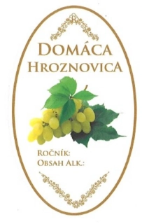 Samolepka na fľašu HROZNOVICA domáca 16ks