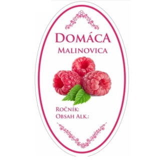Samolepka na fľašu MALINOVICA domáca 16ks