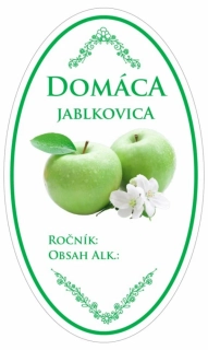 Samolepka na fľašu JABLKOVICA domáca zelená